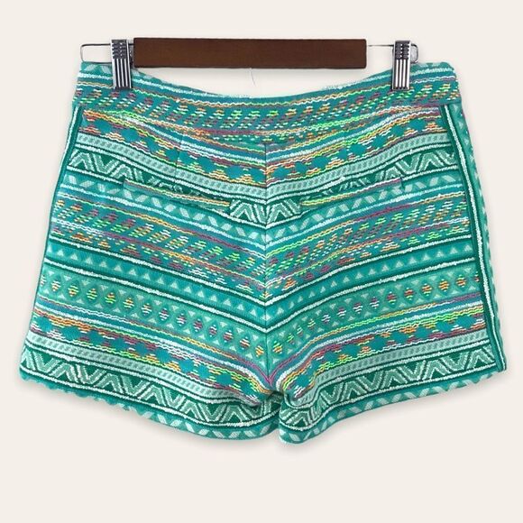 Anthropologie Elevenses Womens Costa Green Neon Tweed Shorts - Picture 2 of 12